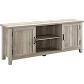 58" Modern Farmhouse TV Stand in White Oak