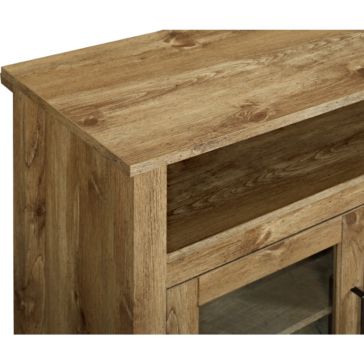 Walker Edison 58" Wood Highboy Fireplace Media TV Stand Console - Thumbnail 5