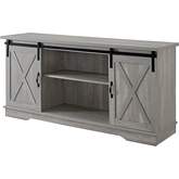 58" Modern Farmhouse TV Stand in Stone Grey
