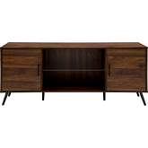 60" Mid Century Modern TV Stand in Dark Walnut