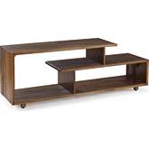 60" Rustic Modern Solid Wood TV Stand in Amber Pine
