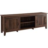 70" Modern Farmhouse Wood TV Stand in Dark Walnut