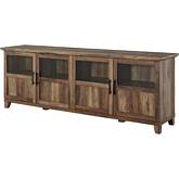 Goodwin 70" TV Stand with Glass & Wood Doors in Reclaimed Barnwood
