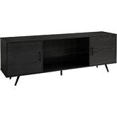 Nora 70" TV Stand with Glass Shelf in Graphite Grey Finish