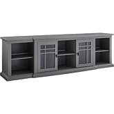 Hattie 80" 2 Door Breakfront TV Stand Console in Grey & Black Metal