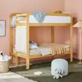 Adyn Twin over Twin Bunk Bed w/ Ladder in Natural Pine Wood