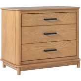 Annette 3 Drawer Nightstand in English Oak Finish Wood