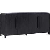 Chantelle 64" Sideboard with Rounded Edges in Black Finish Wood