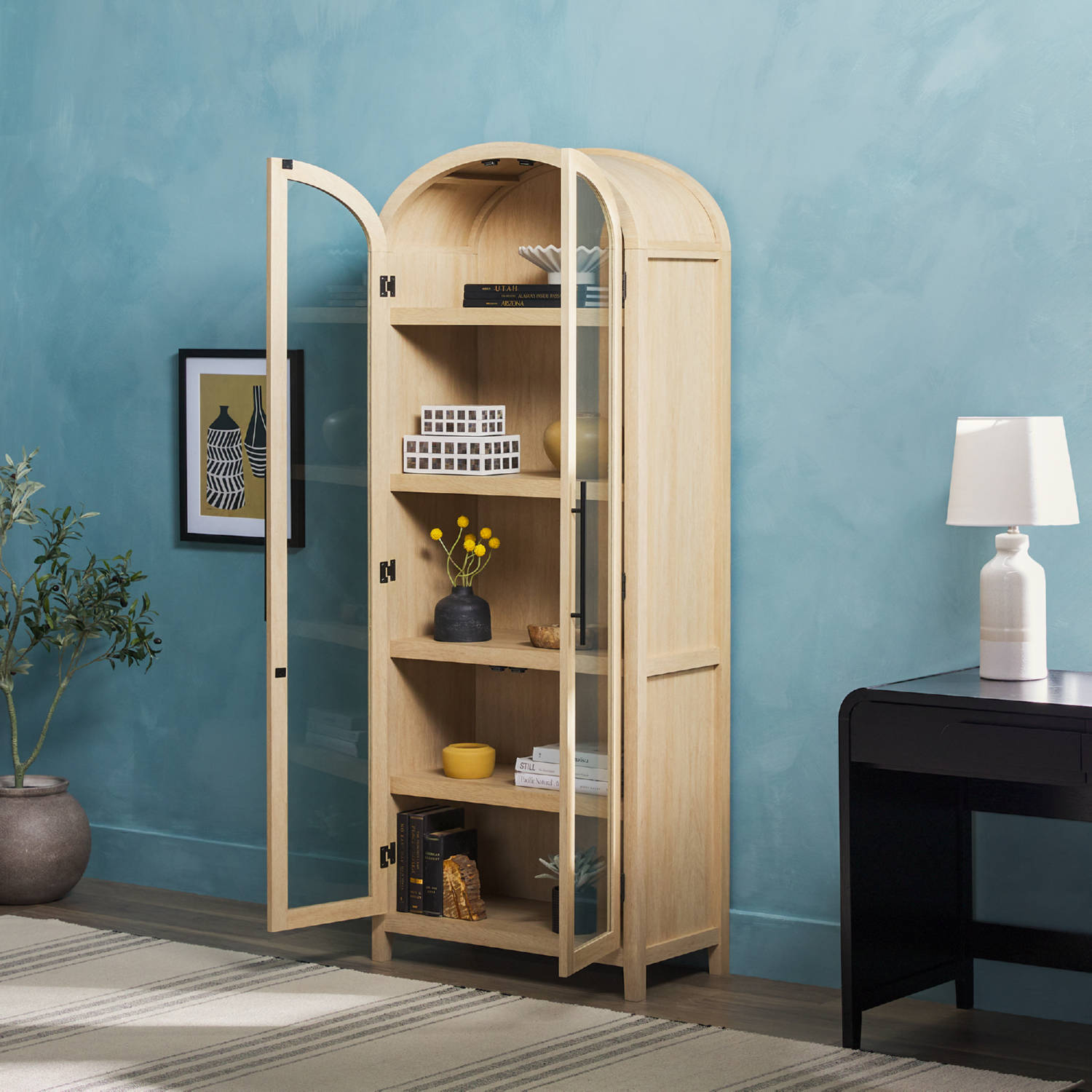 Chantelle Modern Arched Bookshelf