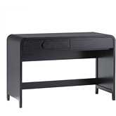 Chantelle Curved Writing Desk with Statement Pulls in Black Finish Wood