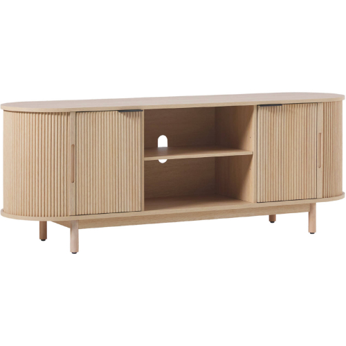 Chloe Reeded 60" TV Stand in Coastal Oak Finish