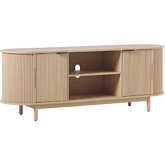 Chloe Reeded 60" TV Stand in Coastal Oak Finish