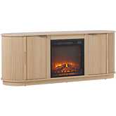 Chloe Reeded 60" Fireplace TV Stand in Coastal Oak Finish