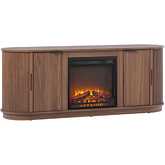 Chloe Reeded 60" Fireplace TV Stand in Mocha Finish