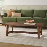 Colt 48" Rectangular Coffee Table in Medium Brown Finish Solid Wood