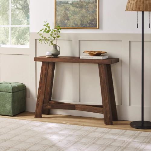 Colt 40" Console Table in Medium Brown Finish Solid Wood