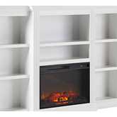Cullen 70" Electric Fireplace with Mantel & Shelves in White Finish
