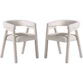 Ezra Curved Back Dining Chair in Ivory Boucle Fabric (Set of 2)