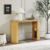 Maya 48" Console Table w/ Storage in White Oak Wood