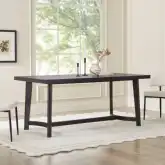 Nash 70" Dining Table in Black Wood