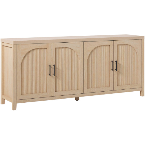 Sasha 70" Reeded Sideboard in Coastal Oak Finish