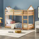 Skyler Twin over Twin Bunk Bed in Natural Finish Pine Wood