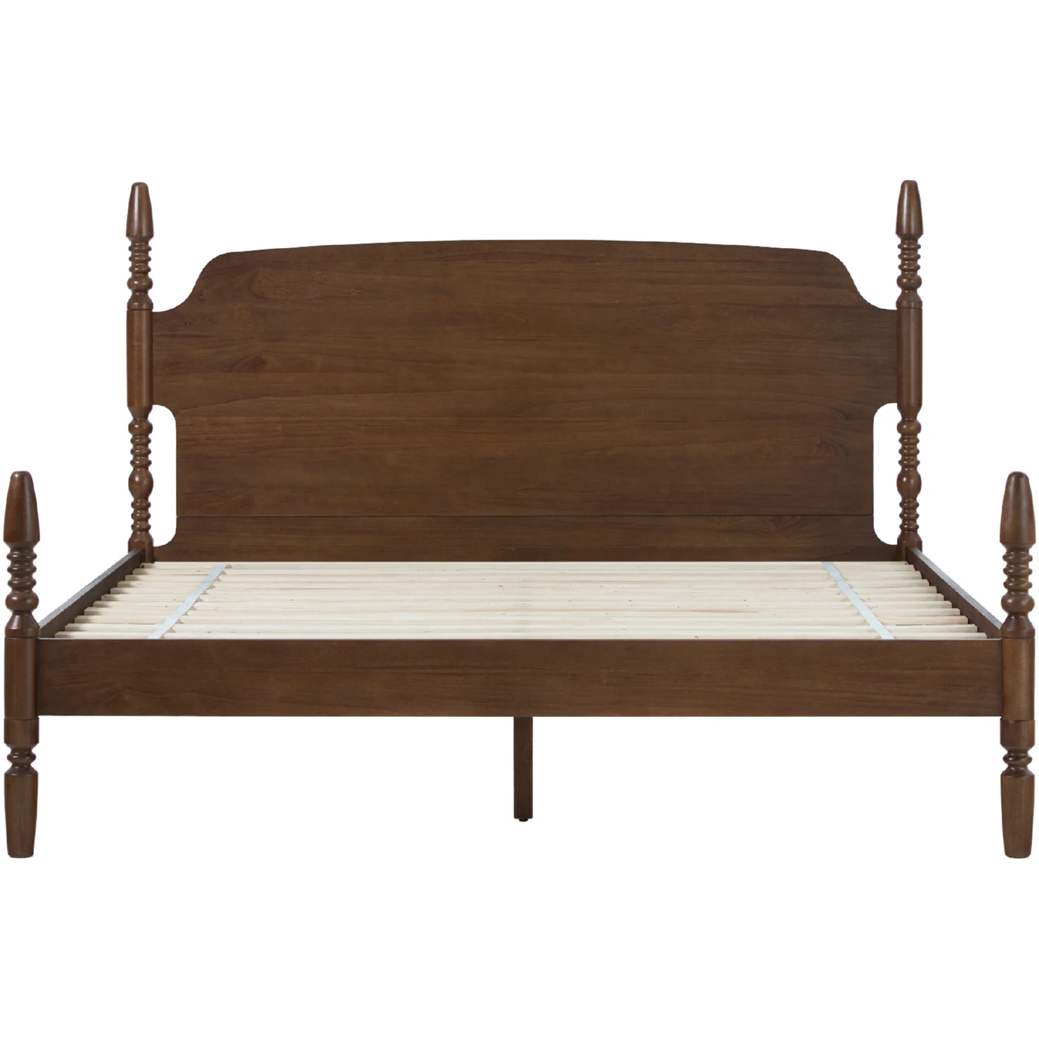 Walker Edison WEVIV03KB2BR1 Vivienne Spindle Post King Bed in Dark