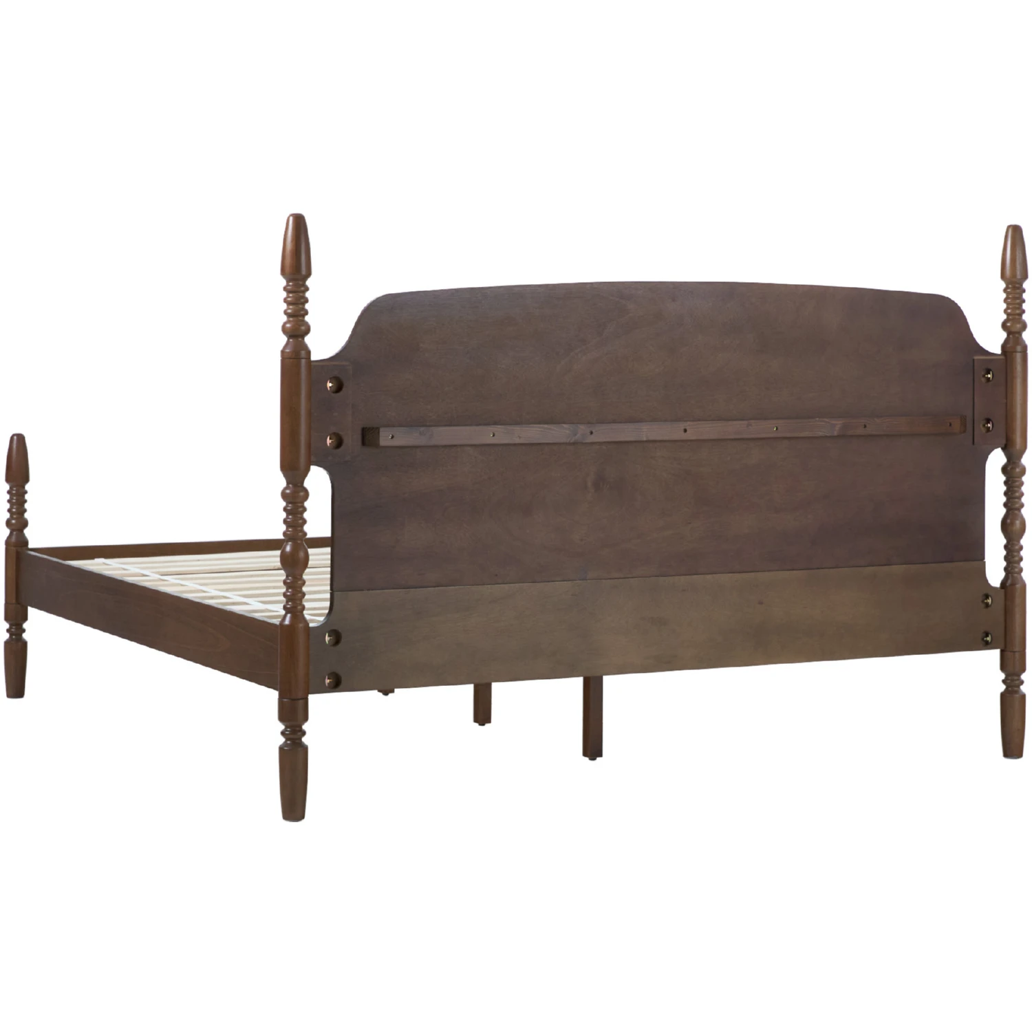Walker Edison WEVIV03KB2BR1 Vivienne Spindle Post King Bed in Dark