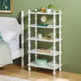 Vivienne Spindle 48"H Bookcase in White Finish Wood