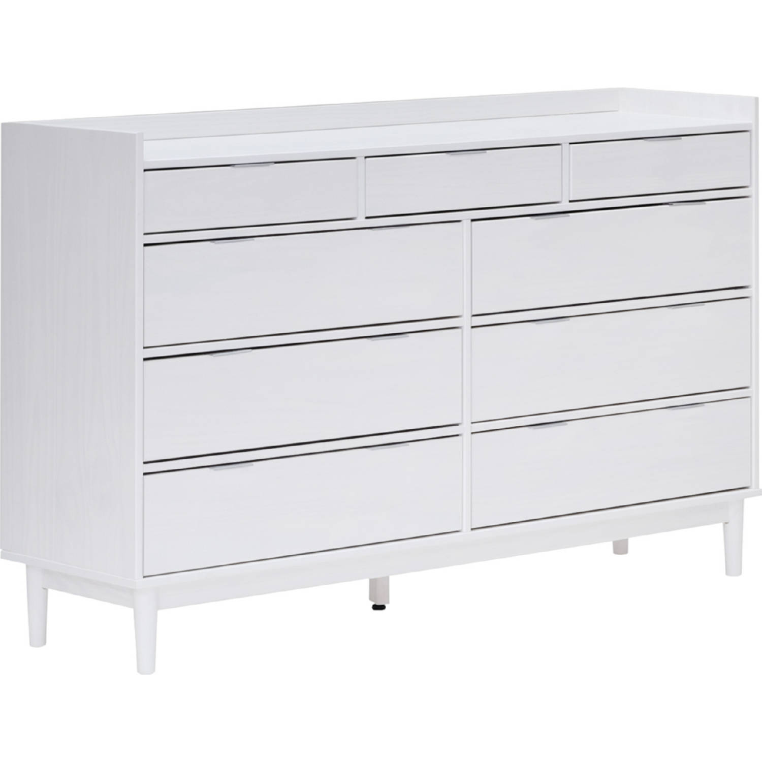Walker Edison BR9DRLEEDRWH Lee Mid Century 9 Drawer Dresser in White