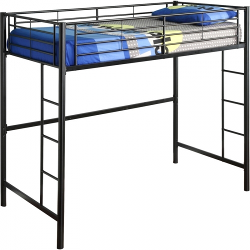 Sunset Metal Twin Loft Bunk Bed in Black