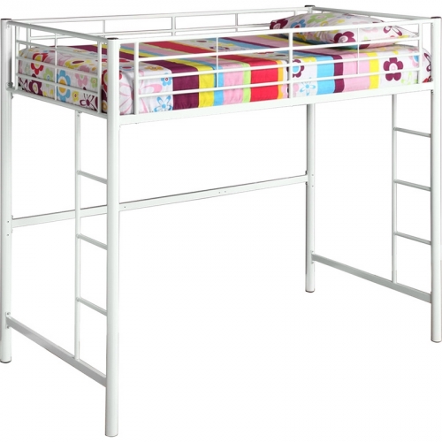 Sunrise Metal Twin Loft Bunk Bed in White