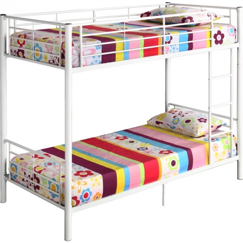 Sunrise Metal Twin over Twin Bunk Bed in White