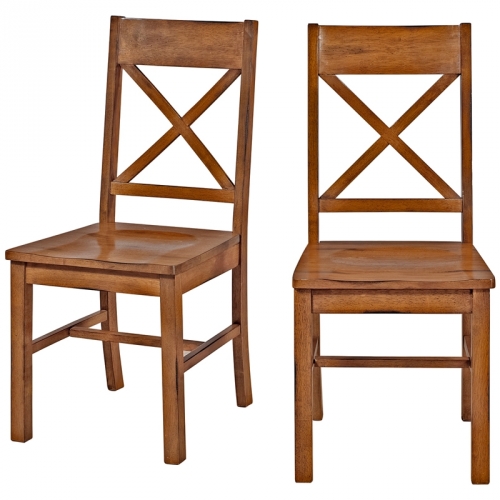 Millwright Wood Dining Chair in Antique Brown (Set of 2)