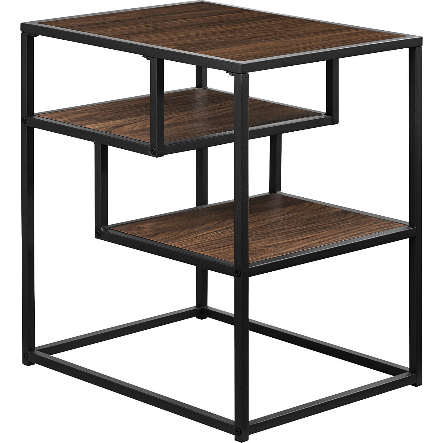 Walker Edison MYO16STDW Maya Floating Shelf Side Table in Dark Walnut