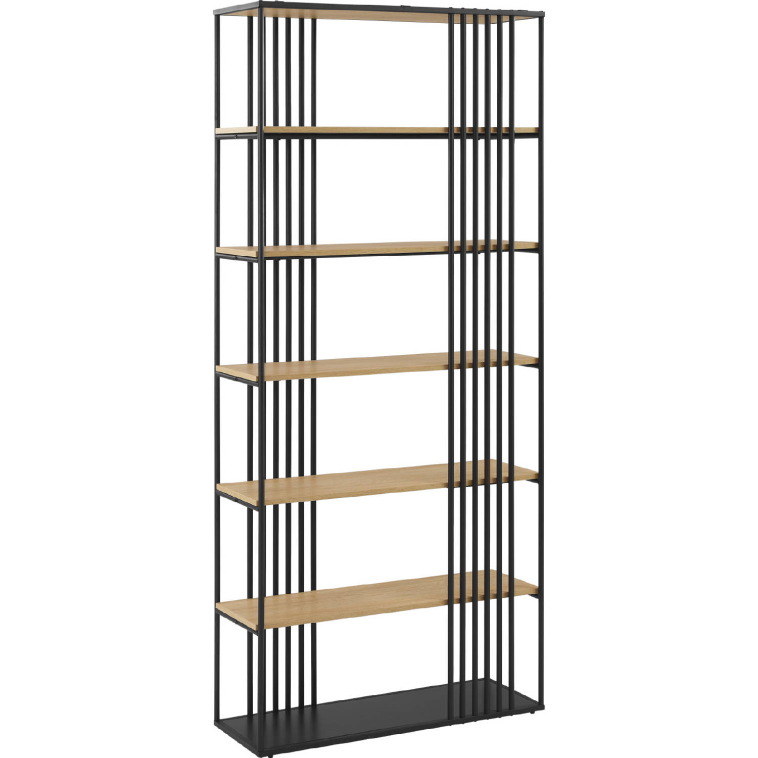 Walker Edison VUO143TBCO Vulcan Slatted Divider Bookcase in Coastal Oak