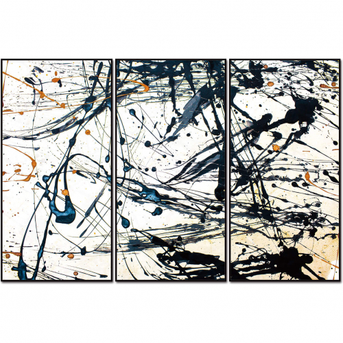 Irena 3 Piece 48" x 24" (each) Canvas Wall Art in Black & Multicolor