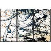 Irena 3 Piece 48" x 24" (each) Canvas Wall Art in Black & Multicolor