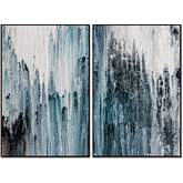 Zelda 2 Piece 40" x 60" (each) Canvas Wall Art in Blues & Multicolor