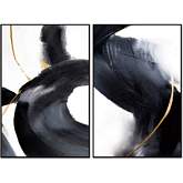 Nero 2 Piece 40" x 60" (each) Canvas Wall Art in Black, White & Multicolor