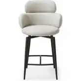 Como Swivel Counter Stool in Light Gray Vegan Leather