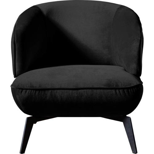 Mersin Accent Chair in Black Velvet Fabric & Black Powder Coated Metal