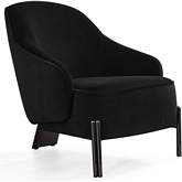 Favori Accent Arm Chair in Black Fabric & Smokey Nickel