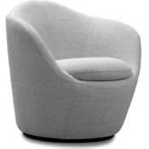 Stone Accent Chair in Light Grey Fabric & Black Base