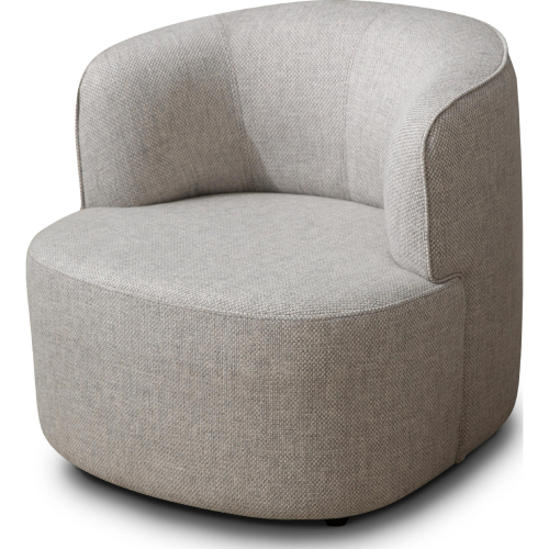 Denn Curved Accent Chair in Light Grey & Black