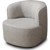 Denn Curved Accent Chair in Light Grey & Black