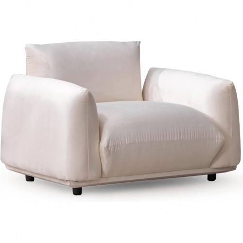 Solea Accent Chair in White Velvet Fabric