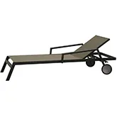 Bondi Outdoor Chaise Lounge Chair in Gray Fabric & Aluminum