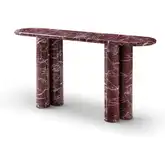 Bianco Console Table in Gloss Red & White Rosso Levanto Marble
