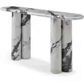 Bianco Console Table in Gloss White & Black Panda Marble